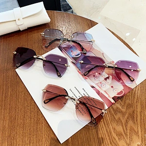 rimless retro polarized sunglasses women men newest shades retro sun glasses wholesale custom eyewear 2021 trendy goggle