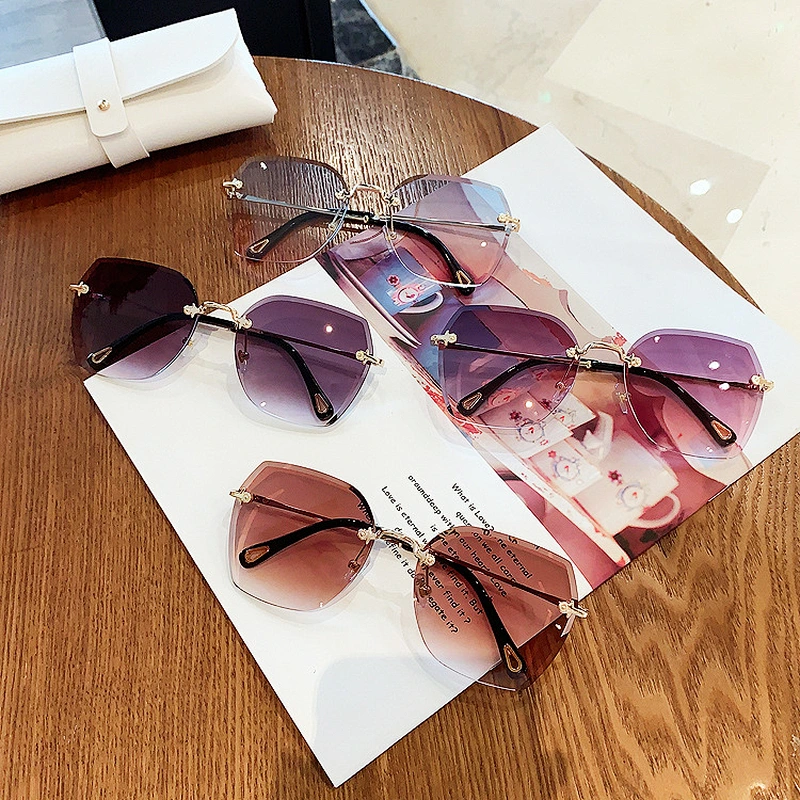 rimless retro polarized sunglasses women men newest shades retro sun glasses wholesale custom eyewear 2021 trendy goggle