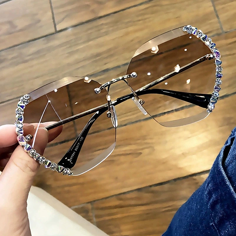 fashionable diamond sunglasses women men newest shades rimlesssun glassesd wholesale custom eyewear 2021 trendy goggles