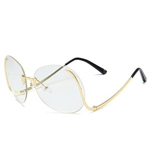 2021 Newest fashion personality rimless metal trendy sunglasses women men eyewear shade sun glasses wholesale custom goggles