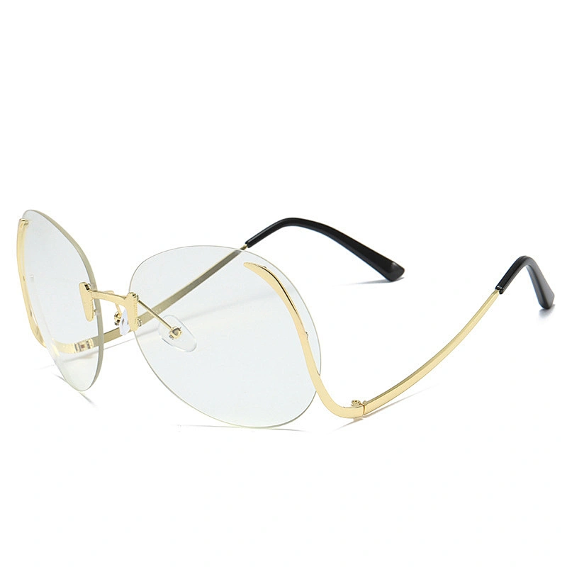 2021 Newest fashion personality rimless metal trendy sunglasses women men eyewear shade sun glasses wholesale custom goggles