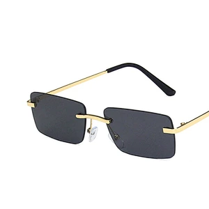 2021 newest fashion square small frame rimless sunglasses women men eyewear shade vintage sun glasses wholesale custom goggles