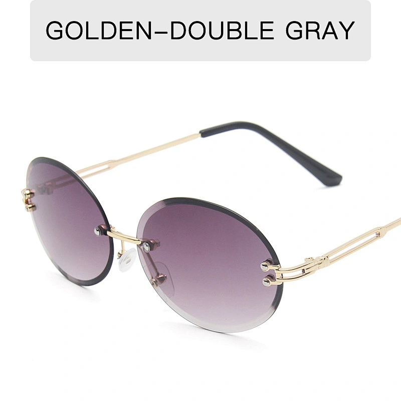 2021 newest fashion rimless oval gradient sunglasses women men eyewear shade trendy sun glasses wholesale custom goggles