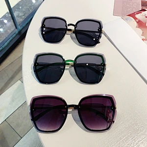 fashion rimless retro round frame sunglasses women men newest shades  sun glasses  wholesale custom eyewear 2021 trendy goggle