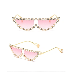 2021 fashion retro cat eye rhinestone trendy sunglasses women men eyewear shade sun glasses wholesale custom goggles