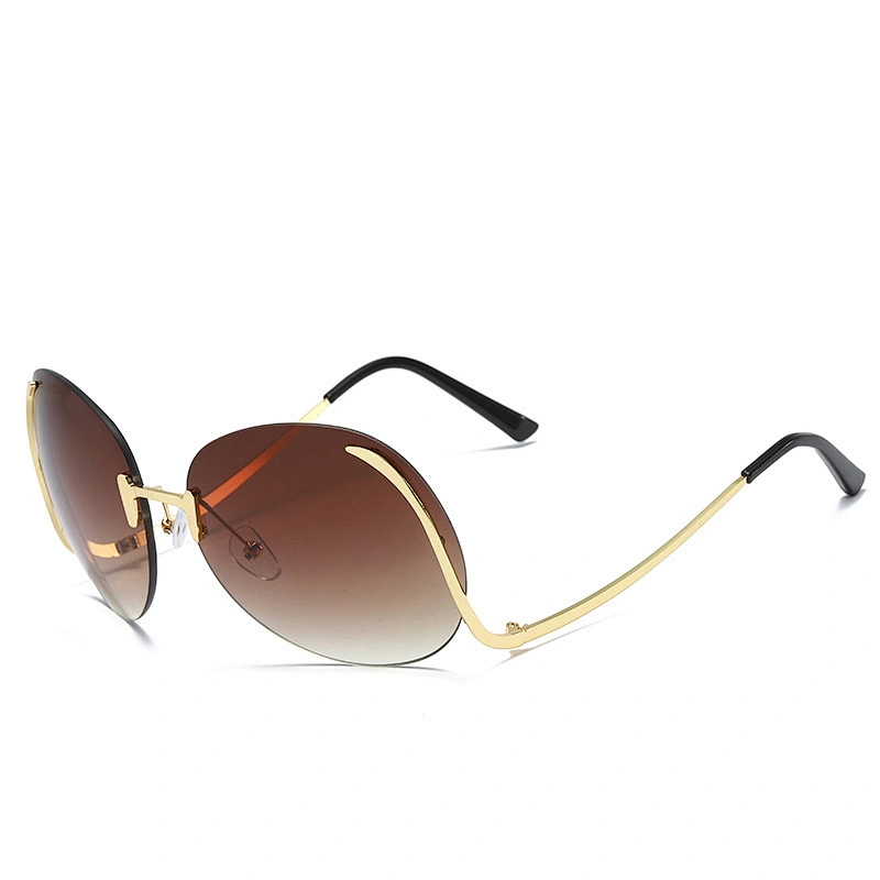 fashion ocean piece sunglasses women men newest shades rimless colorful sun glasses  wholesale custom eyewear 2021 trendy goggle