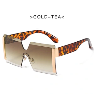 2021 newest fashion trendy rimless one-piece oversize sunglasses women men eyewear shade sun glasses wholesale custom goggles