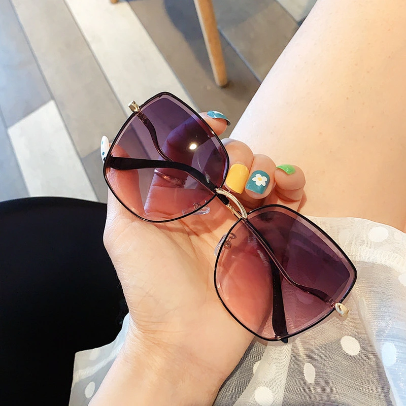 fashion rimless retro sunglasses women men newest shades oversized  sun glasses  wholesale custom eyewear 2021 trendy goggle