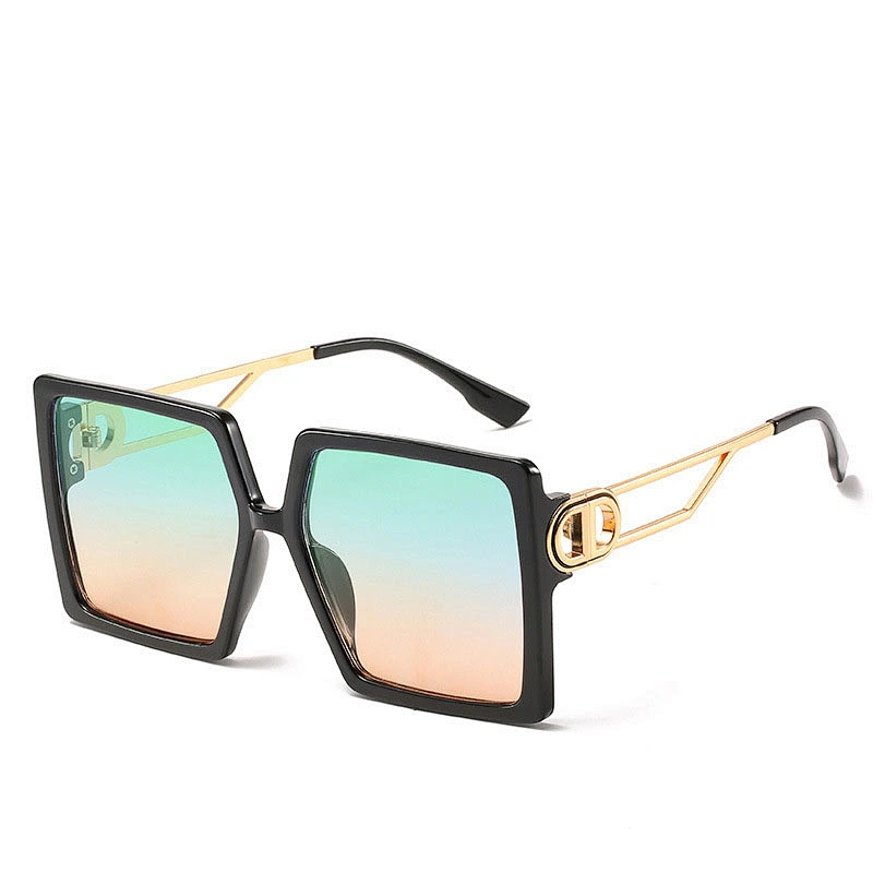 Newest fashion custom square big frame trendy gradient colorful sunglasses wholesale men women shade vintage sun glasses