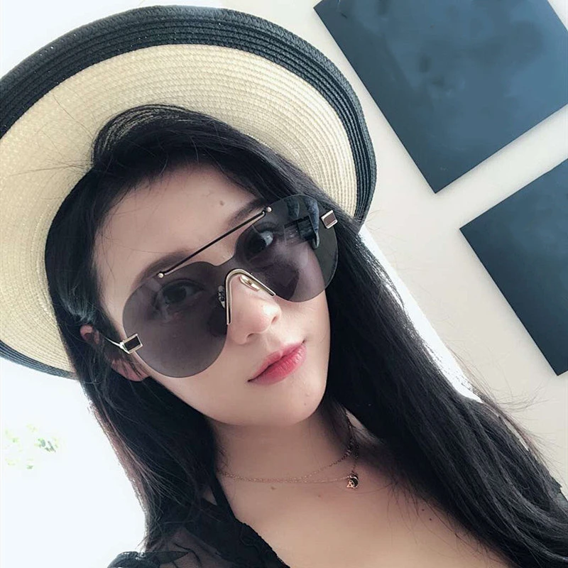 fashion rimless retro sunglasses women men newest shades vintage sun glasses wholesale custom eyewear 2021 trendy goggle