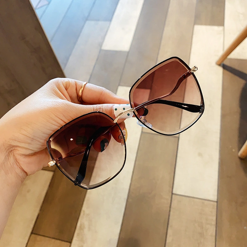 fashion rimless retro sunglasses women men newest shades oversized  sun glasses  wholesale custom eyewear 2021 trendy goggle