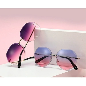 Newest fashion polygon trimming celebrity gradient sunglasses wholesale women men eyewear shade sun glasses custom goggles