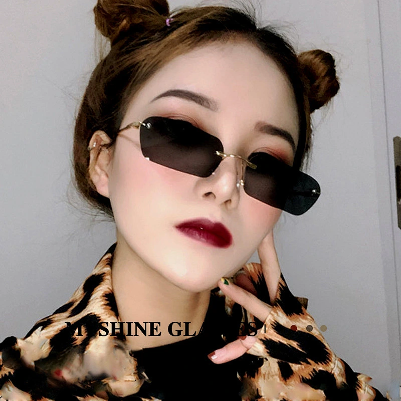 fashion oval sunglasses women men newest shades small frames rimless  sun glasses wholesale custom eyewear 2021 trendy goggles
