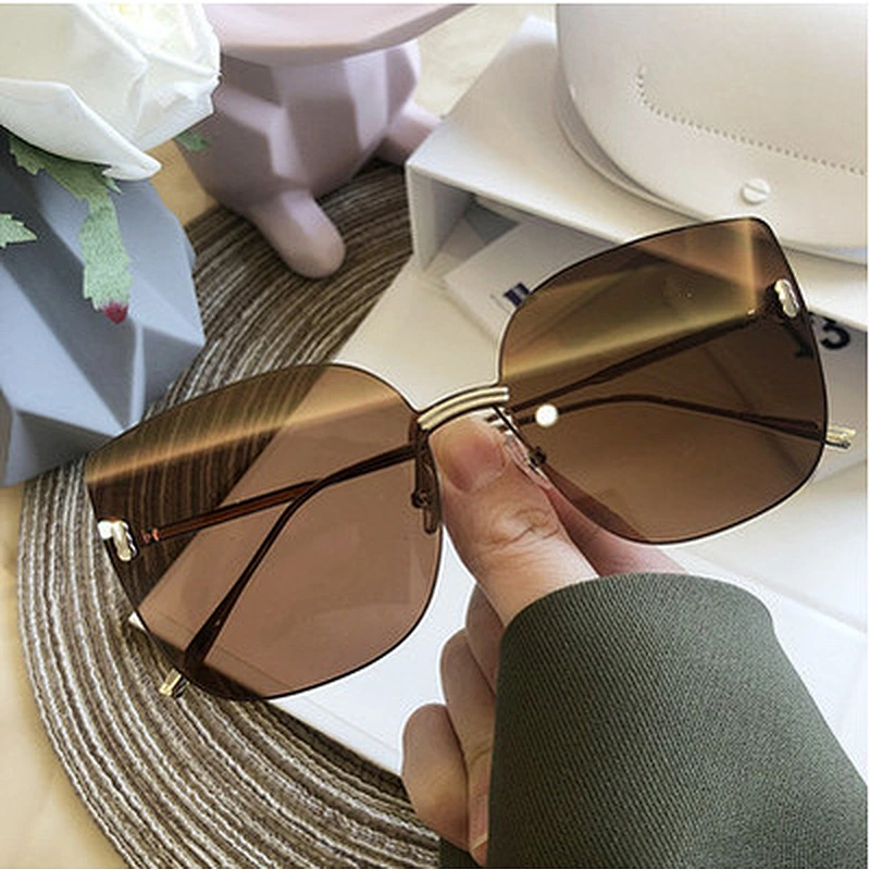 fashionable rimless cat eye sunglasses women men newest shades retro sun glasses wholesale custom eyewear 2021 trendy goggle