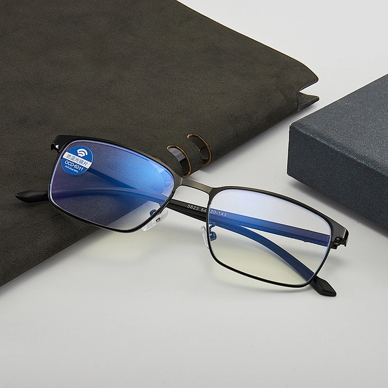 Metal anti-blue reading glasses for elderly men reading glasses for business farsightedness reading glasses