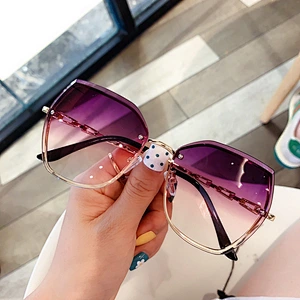 fashion rimless retro irregular sunglasses women men newest shades sun glasses wholesale custom eyewear 2021 trendy goggle