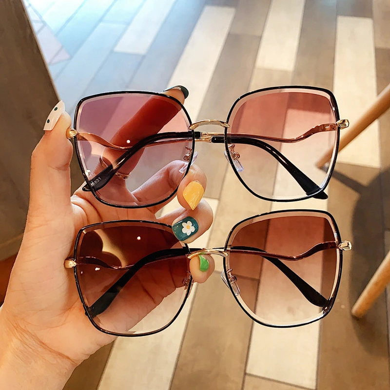 fashion rimless retro sunglasses women men newest shades oversized  sun glasses  wholesale custom eyewear 2021 trendy goggle
