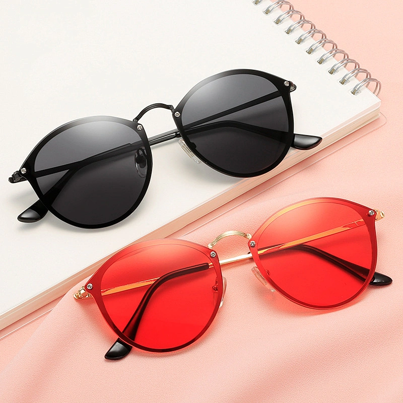 fashionable colorful rimless sunglasses women men newest shades retro sun glasses wholesale custom eyewear 2021 trendy goggle