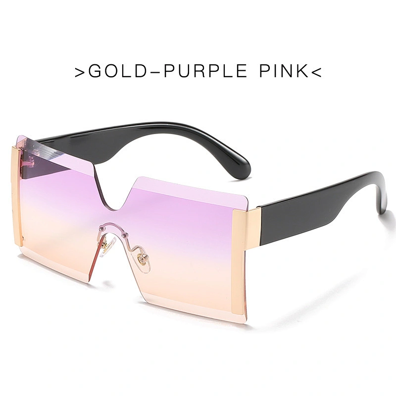 2021 newest fashion trendy rimless one-piece oversize sunglasses women men eyewear shade sun glasses wholesale custom goggles