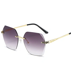 Rimless trimming personality ladies polygon gradient sunglasses women men eyewear shade sun glasses wholesale custom goggles