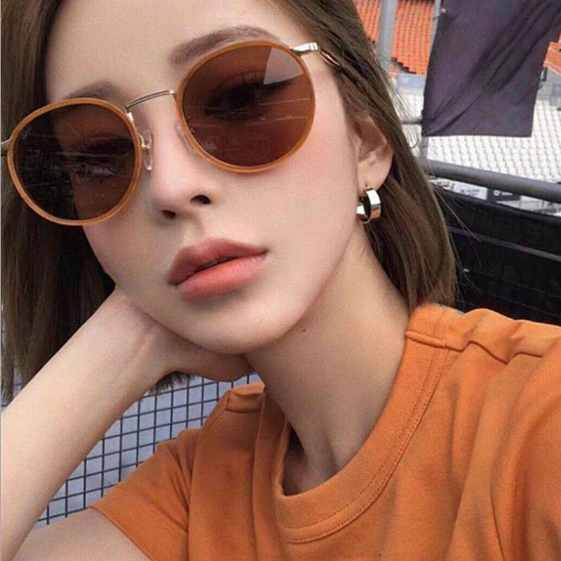 fashionable retro round frame sunglasses women men newest shades  sun glasses  wholesale custom eyewear 2021 trendy goggle
