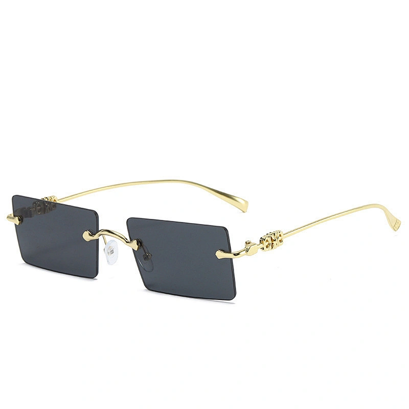 Newest fashion rimless trimming small square ladies sunglasses women men eyewear shade sun glasses wholesale custom goggles