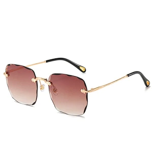 fashionable sunglasses women men newest shades square photochromic rimless sun glasses wholesale custom  eyewear 2021 goggles