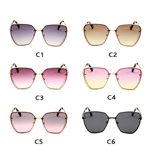 fashionable metal ocean piece 2021 sunglasses newest women men shades diamond sun glasses wholesale custom eyewear trendy goggle