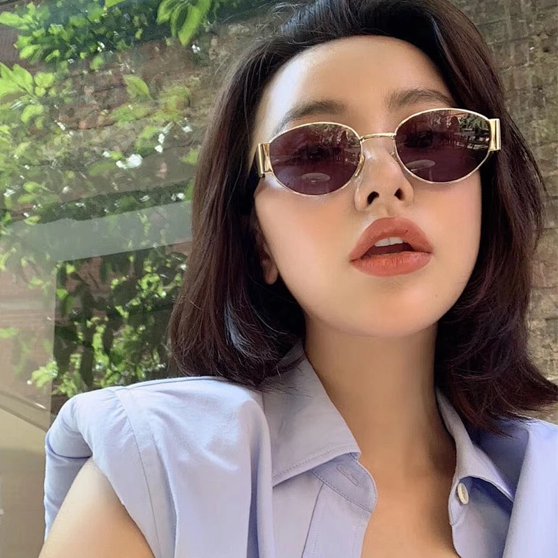 fashion small frame oval sunglasses women men newest shades sun glasses  wholesale custom eyewear 2021 trendy goggles