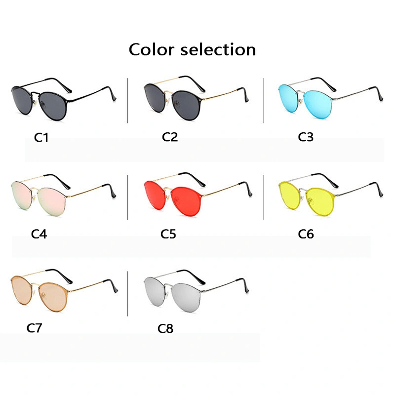 fashionable colorful rimless sunglasses women men newest shades retro sun glasses wholesale custom eyewear 2021 trendy goggle