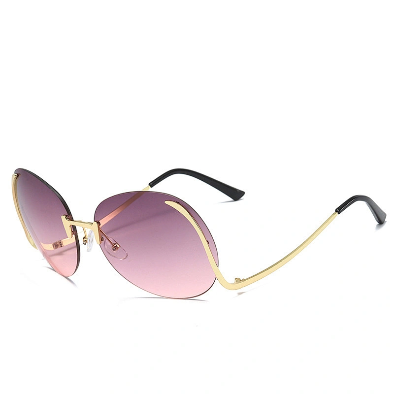 fashion ocean piece sunglasses women men newest shades rimless colorful sun glasses  wholesale custom eyewear 2021 trendy goggle