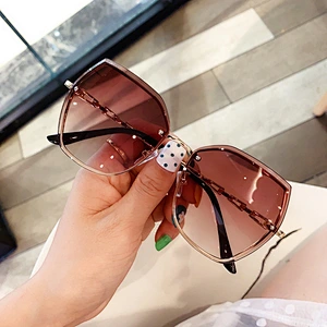 fashion rimless retro irregular sunglasses women men newest shades sun glasses wholesale custom eyewear 2021 trendy goggle