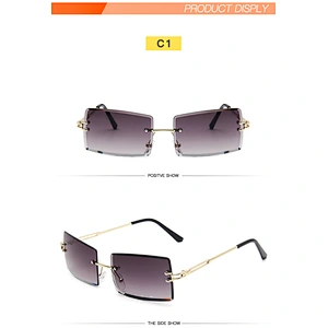 fashion  sunglasses women men newest shades vintage cut-edge ladies square net red gradient color sun glasses shade cross-border