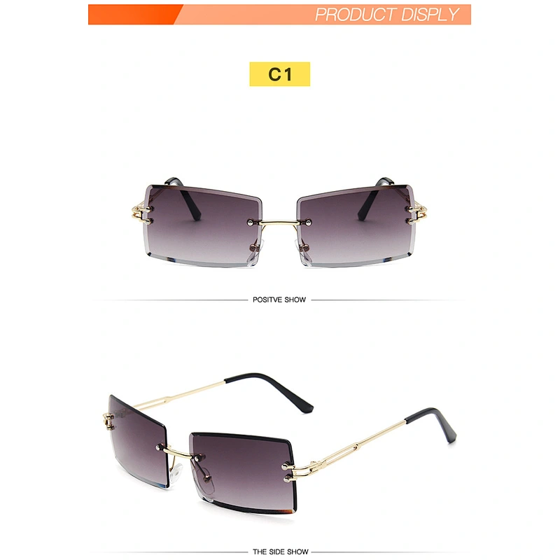 fashion  sunglasses women men newest shades vintage cut-edge ladies square net red gradient color sun glasses shade cross-border