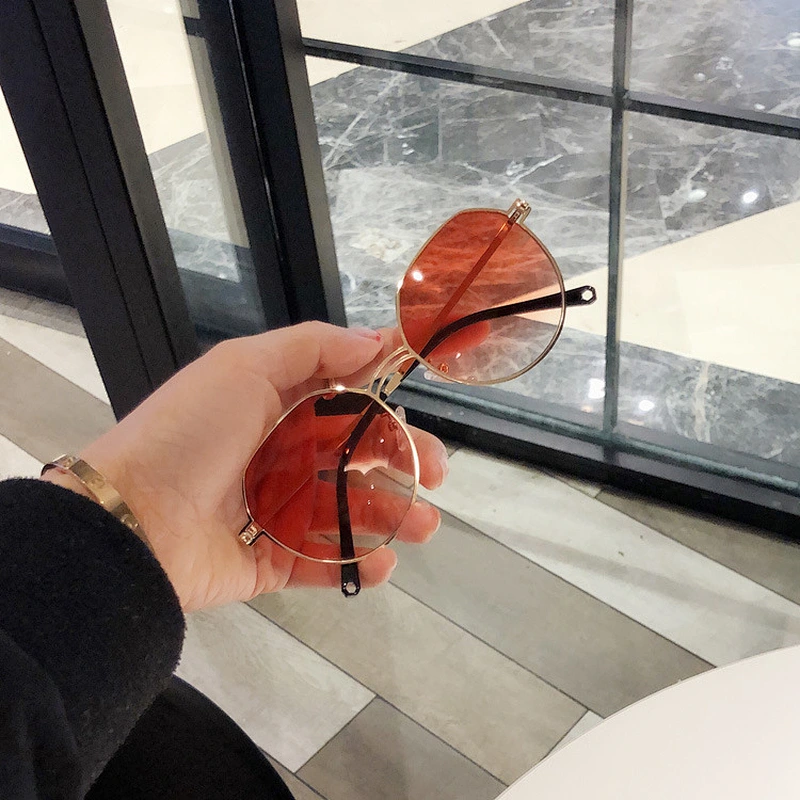 fashion metal round sunglasses women men newest shades ocean piece sun glasses wholesale custom eyewear 2021 trendy goggles