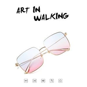 2021 newest fashion metal square oversize trendy sunglasses women men eyewear shade vintage sun glasses wholesale custom goggles