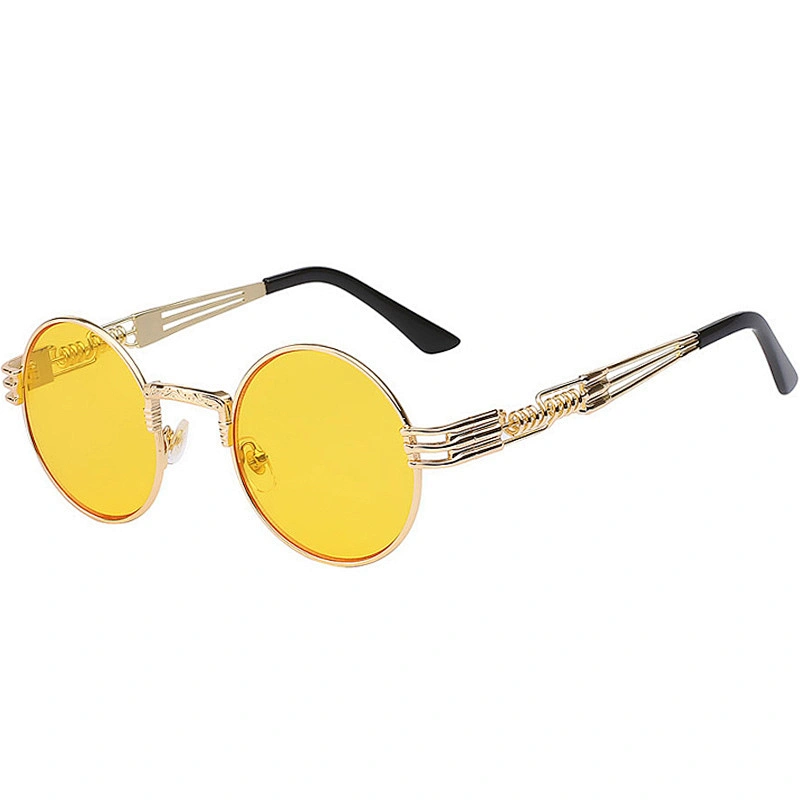 2021 newest fashion round steam punk metal spring legs sunglasses women men eyewear shade sun glasses wholesale custom goggles