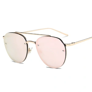 fashionable ocean piece rimless sunglasses women men newest shades retro sun glasses wholesale custom eyewear 2021 trendy goggle