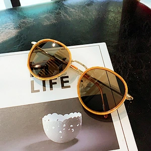 fashionable retro round frame sunglasses women men newest shades  sun glasses  wholesale custom eyewear 2021 trendy goggle