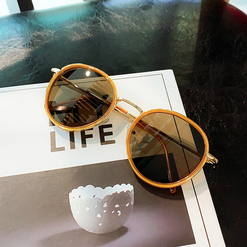fashionable retro round frame sunglasses women men newest shades  sun glasses  wholesale custom eyewear 2021 trendy goggle