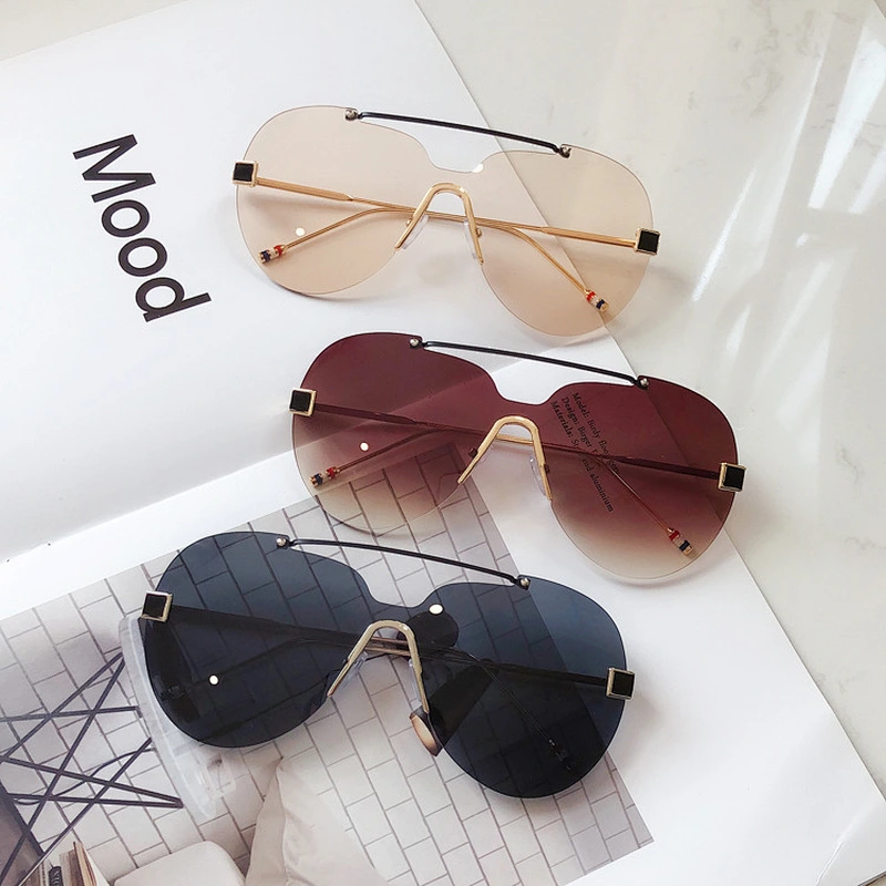 fashion rimless retro sunglasses women men newest shades vintage sun glasses wholesale custom eyewear 2021 trendy goggle