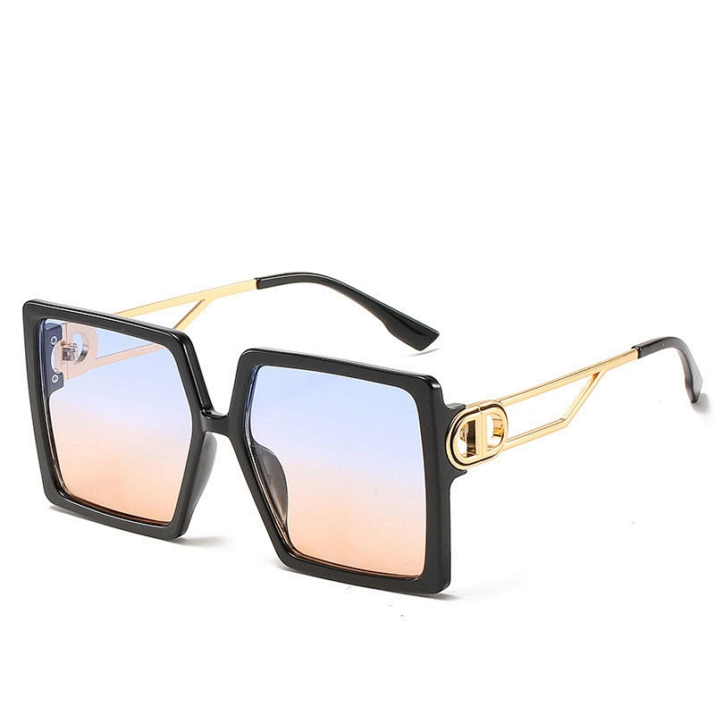 Newest fashion custom square big frame trendy gradient colorful sunglasses wholesale men women shade vintage sun glasses
