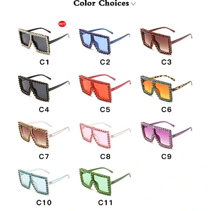 diamond sunglasses women men newest shades retro sun glasses wholesale custom oversized eyewear 2021 square china goggles
