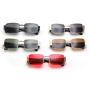 Newest fashion square metal celebrity hip hop trendy sunglasses women men eyewear shade sun glasses wholesale custom goggles