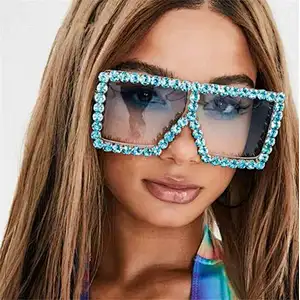 diamond square sunglasses women men newest shades retro sun glasses oversized wholesale custom eyewear 2021 trendy goggle