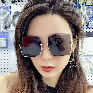 2021 Newest trendy square oversize trimming personality sunglasses wholesale women men eyewear shade sun glasses custom goggles