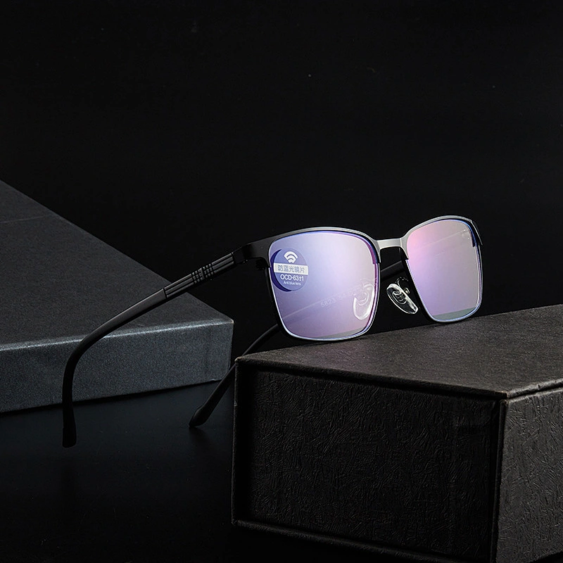 Metal anti-blue reading glasses for elderly men reading glasses for business farsightedness reading glasses