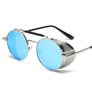 fashionable steampunk sunglasses women men newest shades retro round sun glasses wholesale custom eyewear 2021 trendy goggle