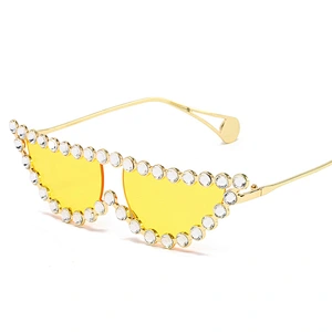 2021 fashion retro cat eye rhinestone trendy sunglasses women men eyewear shade sun glasses wholesale custom goggles