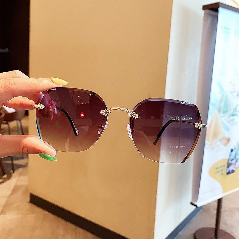 rimless retro polarized sunglasses women men newest shades retro sun glasses wholesale custom eyewear 2021 trendy goggle